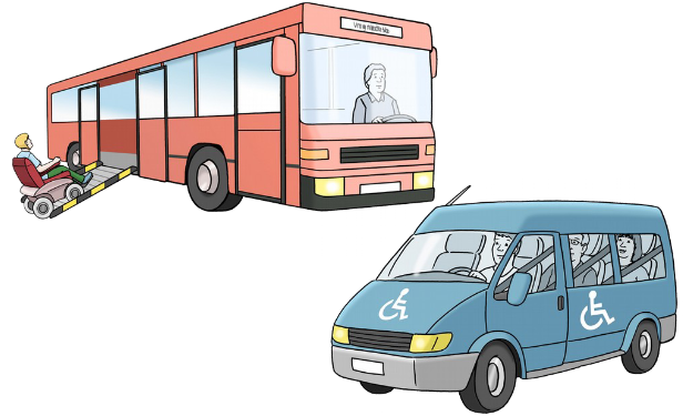 Illustration Bus und Fahrdienst Bus