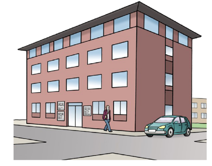 Illustration barrierefreie Gebäude